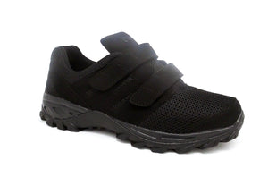 Mt. Emey 9704-V Black - Men Athletic Mesh Hook and Loop Walking Shoes